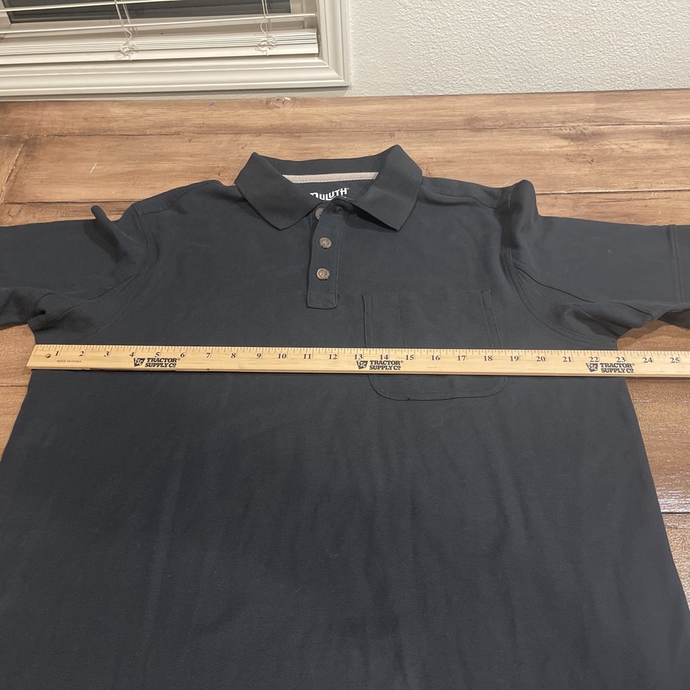 Duluth Trading Polo Shirt Mens M Blue Short Sleeve Cotton Workwear Relaxed - Picture 7 of 10